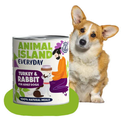 ANIMAL ISLAND MOKRA KARMA DLA PSA INDYK KRÓLIK EVERYDAY 800G