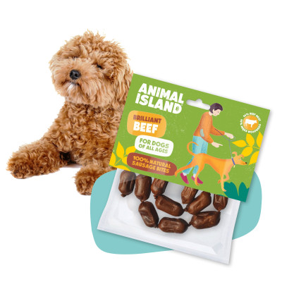 ANIMAL ISLAND KIEŁBASKI Z WOŁOWINY 100G