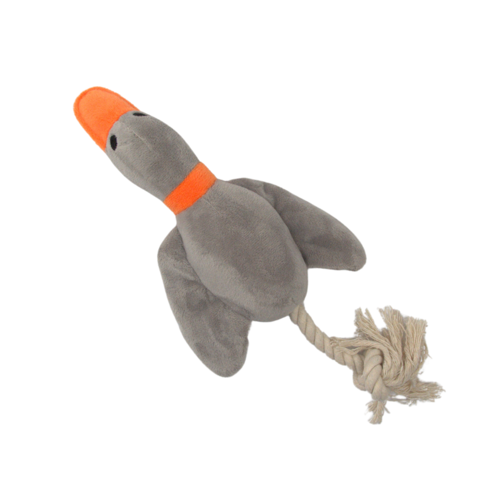 HAVE A PET ZABAWKA RUSTY PLUSH KACZKA SZNUR SZARA 33CM