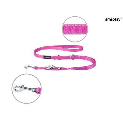 AMIPLAY SMYCZ 6in1 REFLECTIVE L 1-2m RÓŻOWY