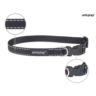 AMIPLAY OBROŻA REGULOWANA REFLECTIVE L CZARNY