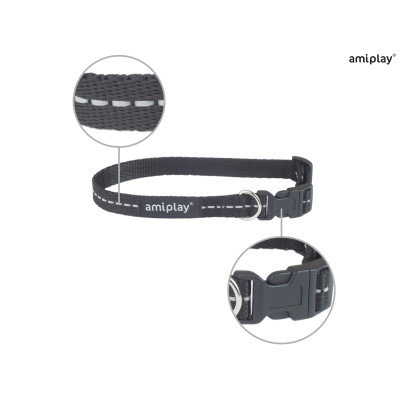 AMIPLAY OBROŻA REGULOWANA REFLECTIVE M CZARNY