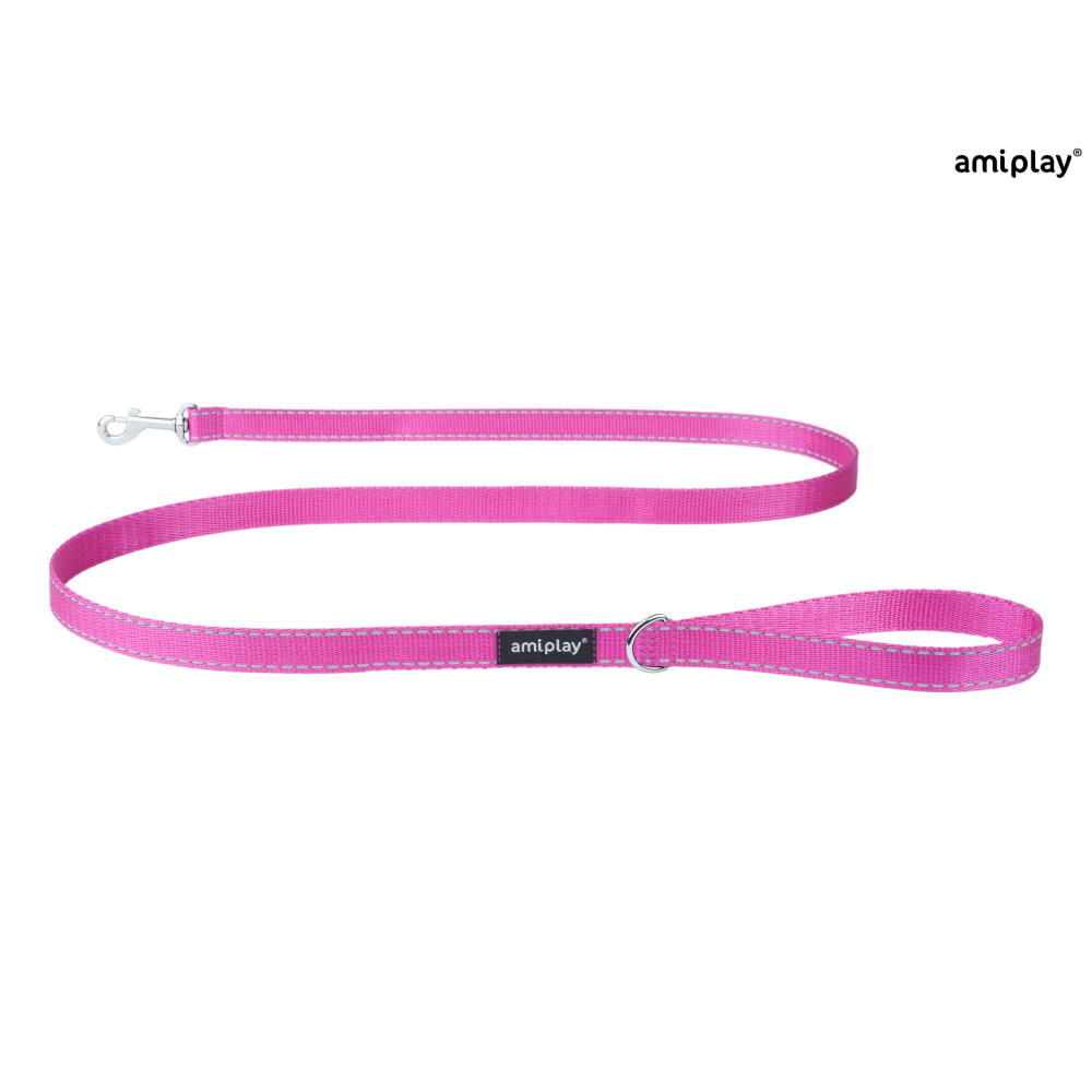 AMIPLAY SMYCZ REFLECTIVE L 150cm RÓŻOWY AMIPLAY SMYCZ REFLECTIVE L 150cm RÓŻOWY