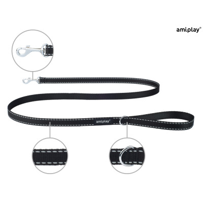 AMIPLAY SMYCZ REFLECTIVE L 150cm CZARNY