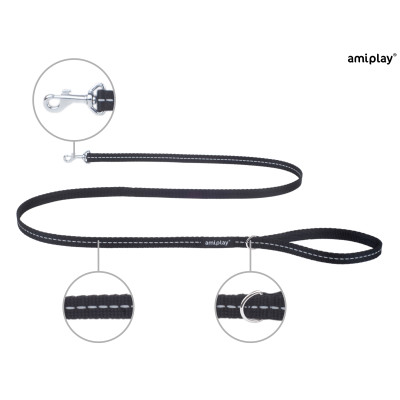 AMIPLAY SMYCZ REFLECTIVE M 150cm CZARNY