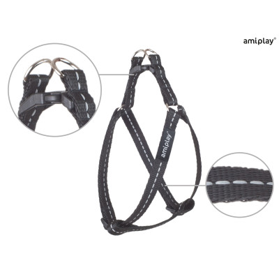 AMIPLAY SZELKI REGULOWANE REFLECTIVE M CZARNY