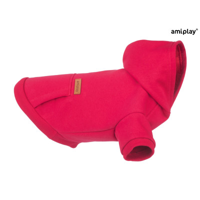 AMIPLAY CZERWONA BLUZA Z KAPTUREM DLA DUŻEGO PSA TEXAS 45 CM