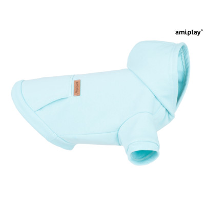 AMIPLAY NIEBIESKA BLUZA Z KAPTUREMDLA DUŻEGO PSA TEXAS 45 CM