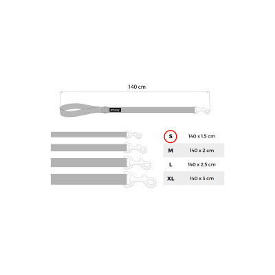 AMIPLAY CZARNA MIEJSKA SMYCZ DLA MAŁYCH PSÓW COTTON S 140CM