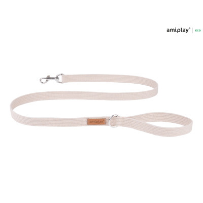 AMIPLAY BEŻOWA MIEJSKA SMYCZ DLA DUŻEGO PSA COTTON L 140CM