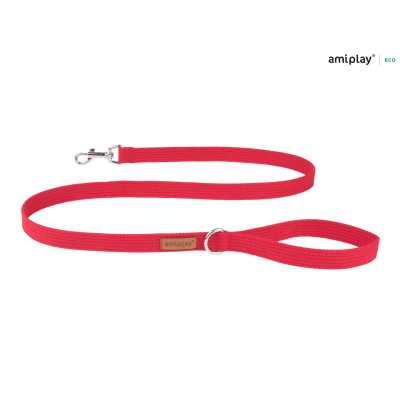 AMIPLAY CZERWONA MIEJSKA SMYCZ DLA DUŻEGO PSA COTTON L 140CM