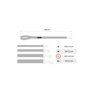 AMIPLAY CZERWONA MIEJSKA SMYCZ DLA DUŻEGO PSA COTTON L 140CM