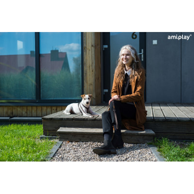 AMIPLAY CZERWONA MIEJSKA SMYCZ DLA DUŻEGO PSA COTTON L 140CM