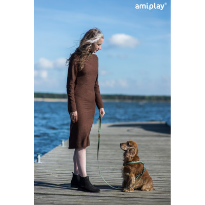 AMIPLAY CZERWONA MIEJSKA SMYCZ DLA DUŻEGO PSA COTTON L 140CM