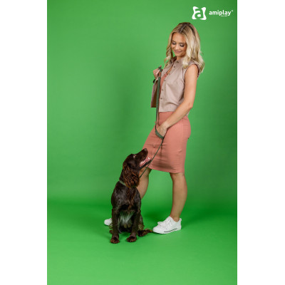 AMIPLAY CZERWONA MIEJSKA SMYCZ DLA DUŻEGO PSA COTTON L 140CM