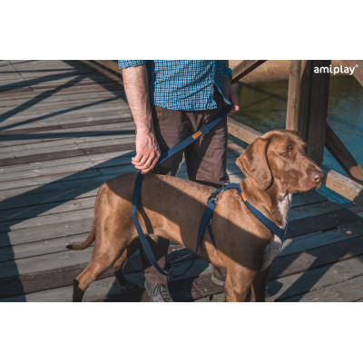 AMIPLAY BEŻOWA MIEJSKA SMYCZ DLA DUŻEGO PSA COTTON XL 140CM