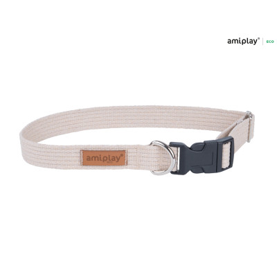 AMIPLAY BEŻOWA REGULOWANA OBROŻA DLA DUŻEGO PSA COTTON XL