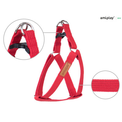 AMIPLAY CZERWONE REGULOWANE SZELKI DLA DUŻEGO PSA COTTON XL