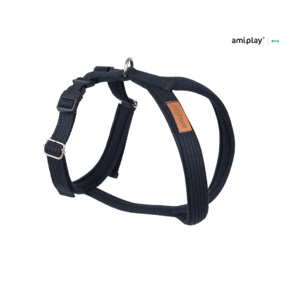 AMIPLAY CZARNE REGULOWANE SZELKI DLA ŚREDNIEGO PSA GRAND SOFT COTTON M
