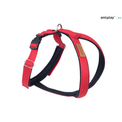 AMIPLAY CZERWONE REGULOWANE SZELKI DLA ŚREDNIEGO PSA GRAND SOFT COTTON M