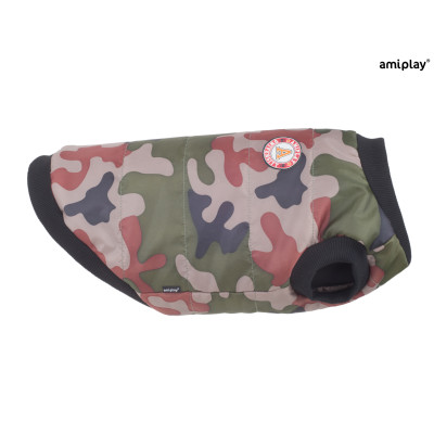 AMIPLAY MORO WODOODPORNA KURTKA PUCHOWA DLA ŚREDNIEGO PSA BRONX 46 CM