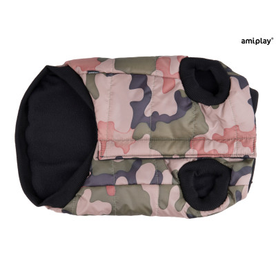 AMIPLAY MORO WODOODPORNA KURTKA PUCHOWA DLA ŚREDNIEGO PSA BRONX 46 CM