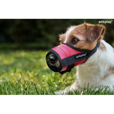 AMIPLAY CZERWONY MATERIAŁOWY KAGANIEC DLA PSA XS