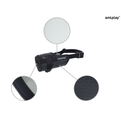 AMIPLAY CZARNY MATERIAŁOWY KAGANIEC DLA PSA XL