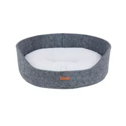 AMIPLAY SZARE LEGOWISKO OWALNE DLA MAŁEGO PSA I KOTA 2IN1 HYGGE S