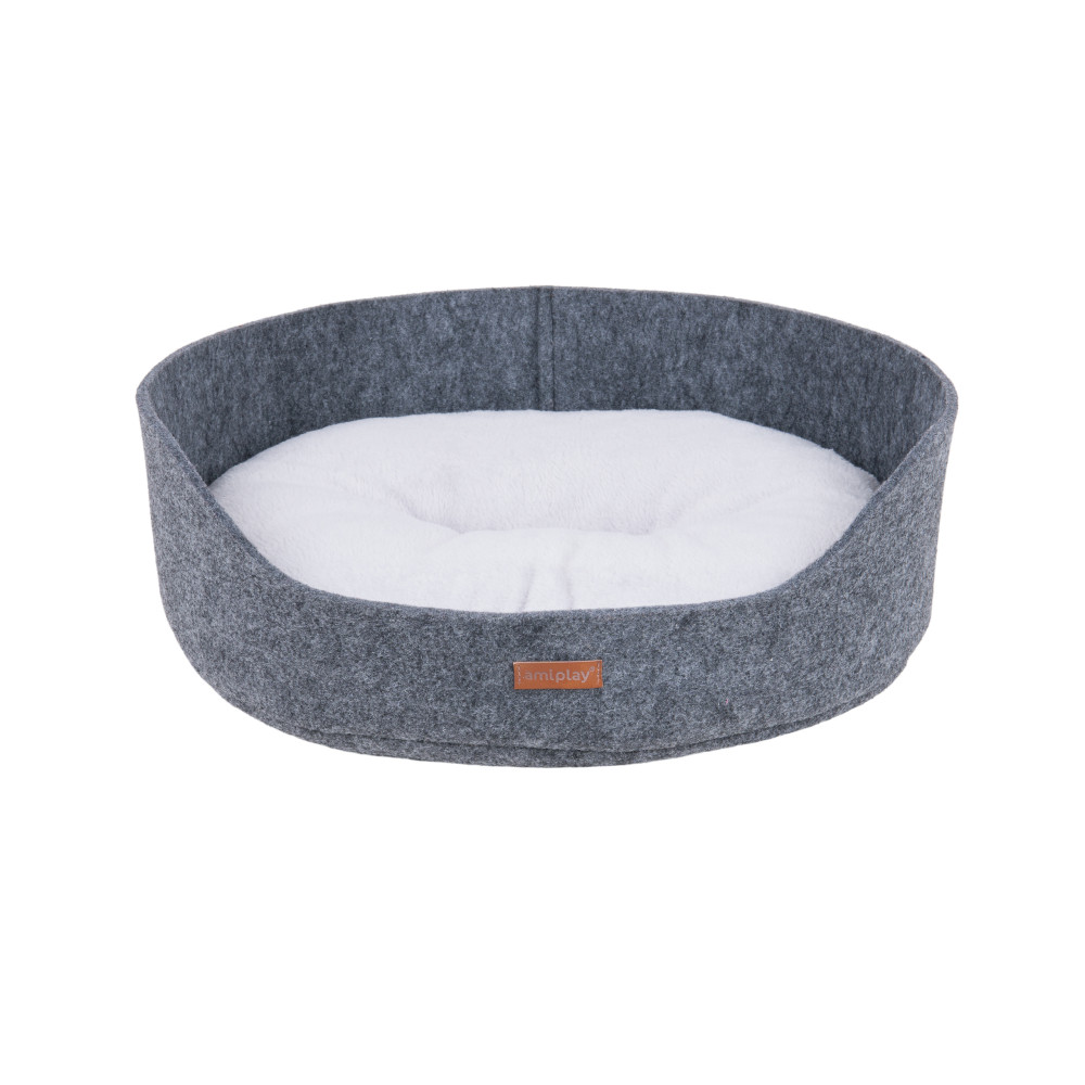 AMIPLAY SZARE LEGOWISKO OWALNE DLA MAŁEGO PSA I KOTA 2IN1 HYGGE S AMIPLAY SZARE LEGOWISKO OWALNE DLA MAŁEGO PSA I KOTA 2IN1 HYGGE S