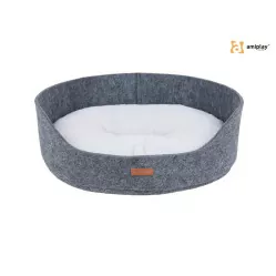 AMIPLAY SZARE LEGOWISKO OWALNE DLA ŚREDNIEGO PSA I KOTA 2IN1 HYGGE L