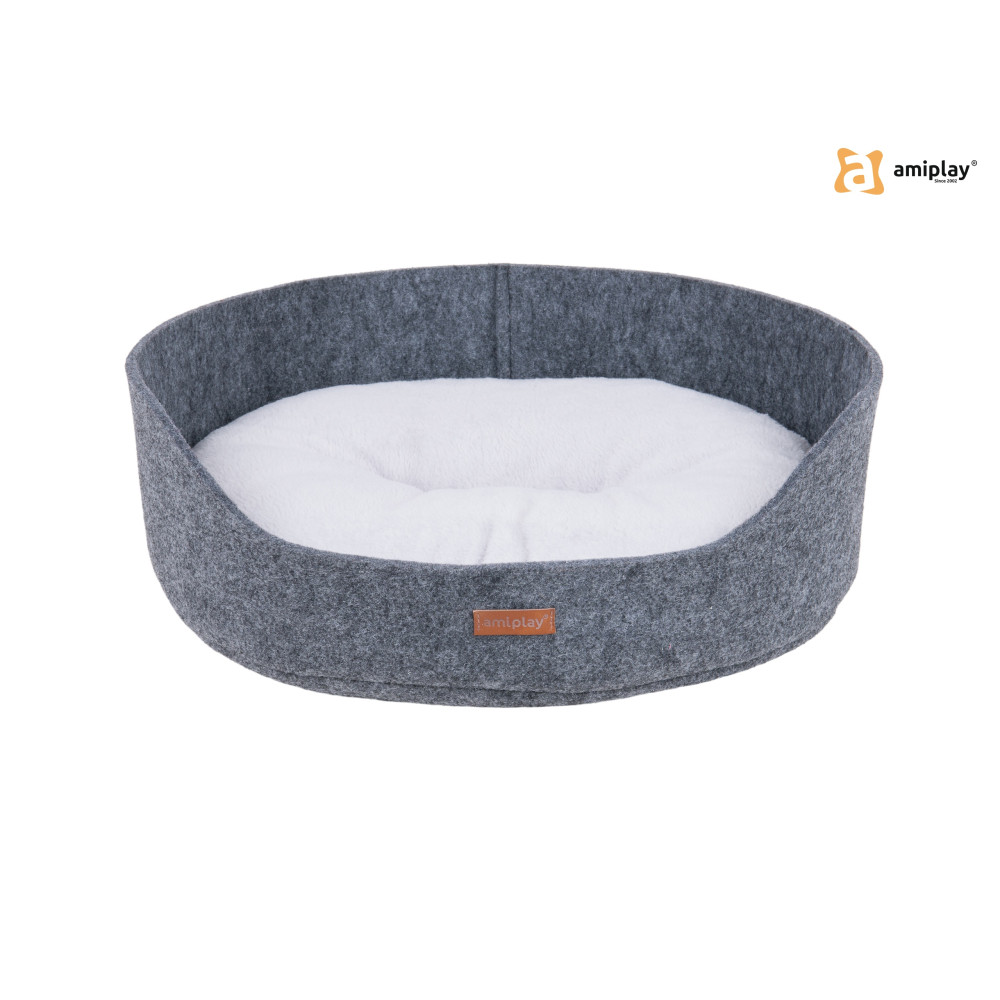 AMIPLAY SZARE LEGOWISKO OWALNE DLA ŚREDNIEGO PSA I KOTA 2IN1 HYGGE L AMIPLAY SZARE LEGOWISKO OWALNE DLA ŚREDNIEGO PSA I KOTA 2IN1 HYGGE L