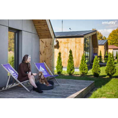 AMIPLAY SZARE LEGOWISKO OWALNE DLA ŚREDNIEGO PSA I KOTA 2IN1 HYGGE L