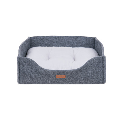 AMIPLAY SZARA FILCOWA SOFA DLA ŚREDNIEGO PSA 2IN1 HYGGE L