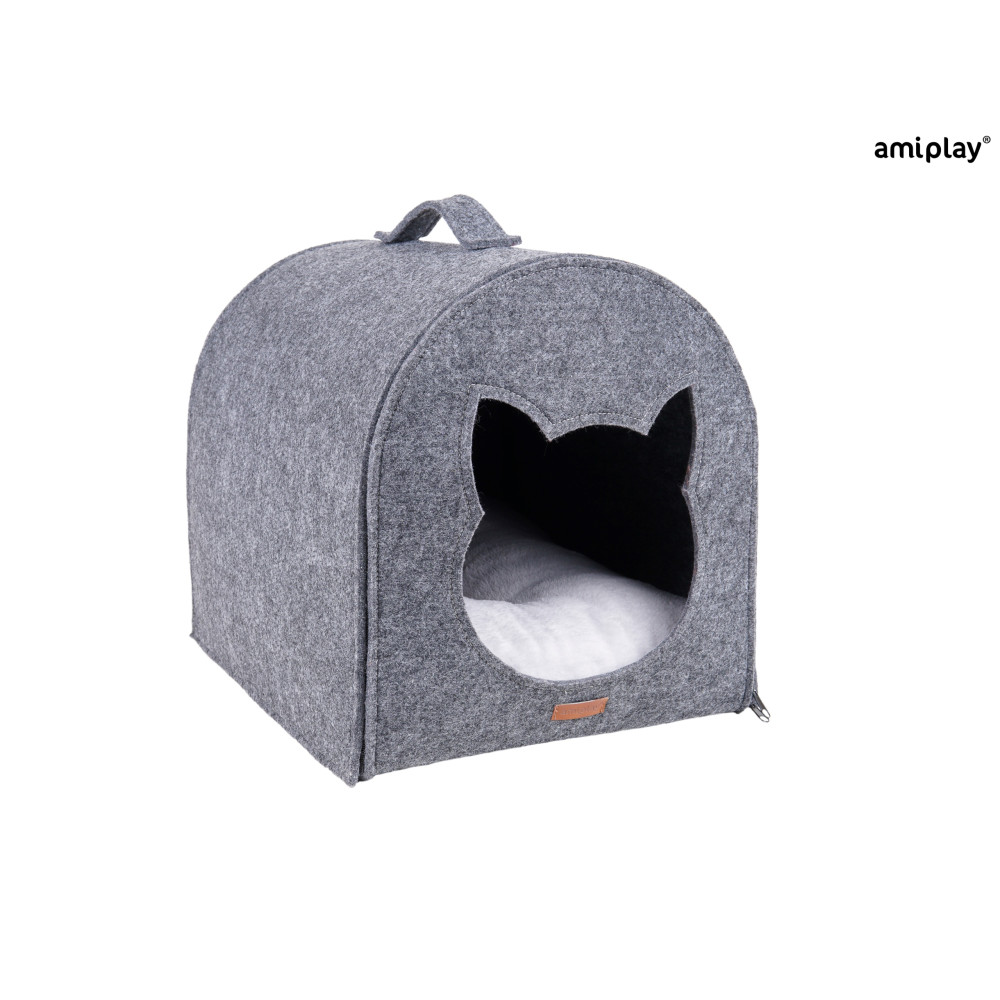 AMIPLAY SZARY FILCOWY DOMEK DLA KOTA QUPRESS 2IN1 HYGGE AMIPLAY SZARY FILCOWY DOMEK DLA KOTA QUPRESS 2IN1 HYGGE