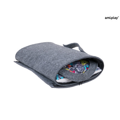 AMIPLAY SZARY FILCOWY DOMEK DLA KOTA TUNEL QUPRESS 2IN1 HYGGE