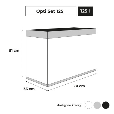 AQUAEL ZESTAW AKWARIUM + SZAFKA OPTISET 125 SZARY