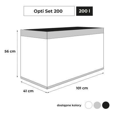 AQUAEL ZESTAW AKWARIUM + SZAFKA OPTISET 200 SZARY