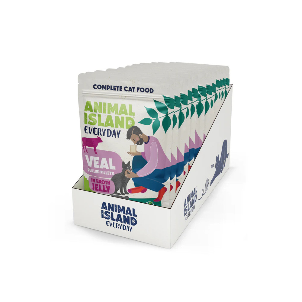 ANIMAL ISLAND SASZETKI DLA KOTA SZARPANE FILECIKI W GALARECIE Z ROSOŁU CIELĘCINA 12X85G ANIMAL ISLAND SASZETKI DLA KOTA SZARPANE FILECIKI W GALARECIE Z ROSOŁU CIELĘCINA 12X85G