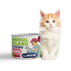 ANIMAL ISLAND MOKRA KARMA DLA KOCIĄT WOŁOWINA I DZICZYZNA 185G EVERYDAY