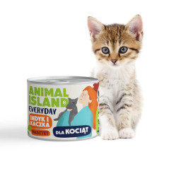 ANIMAL ISLAND MOKRA KARMA DLA KOCIĄT INDYK I KACZKA 185G EVERYDAY