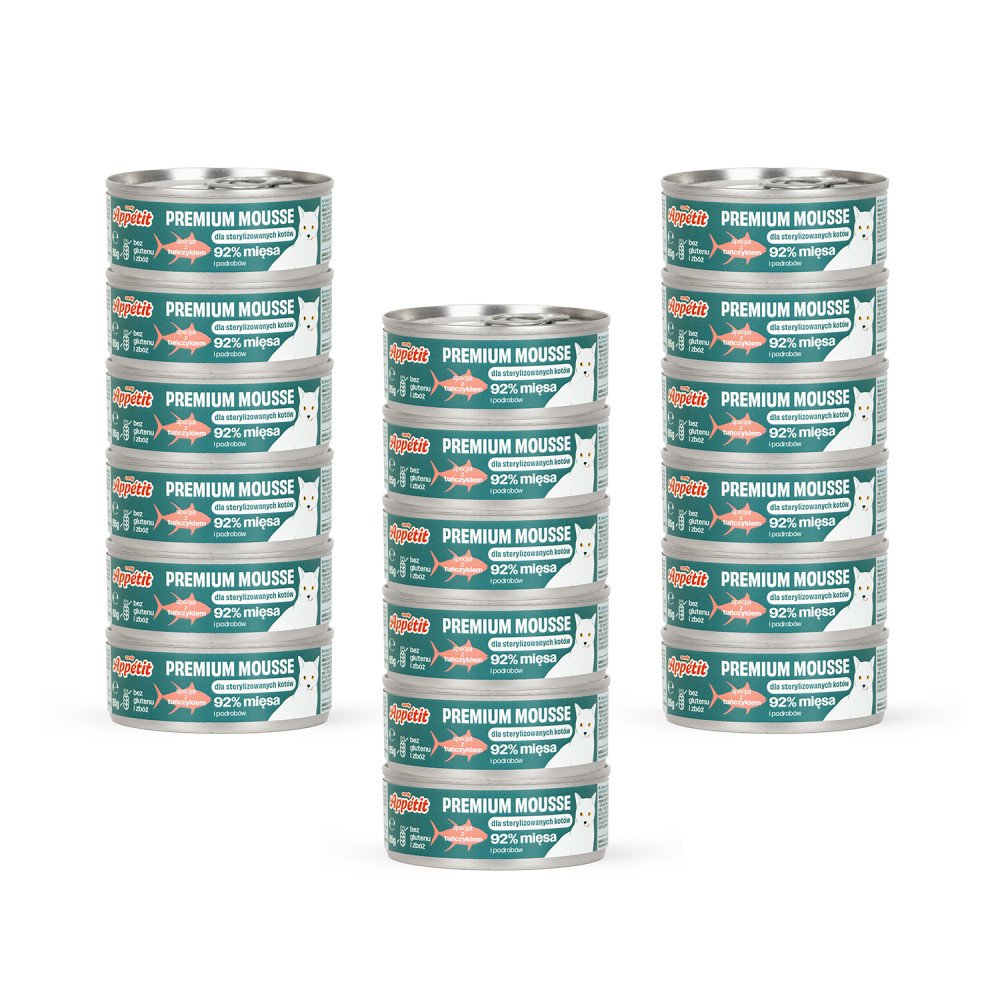COMFY APPETIT PREMIUM MOUSSE STERILIZED TUŃCZYK 18X85G COMFY APPETIT PREMIUM MOUSSE STERILIZED TUŃCZYK 18X85G