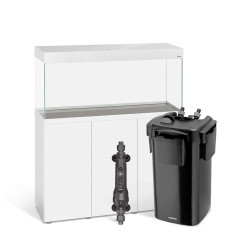 AKWARIUM AQUAEL OPTISET BIAŁY 240 Z SZAFKĄ, GRZAŁKĄ I FILTREM