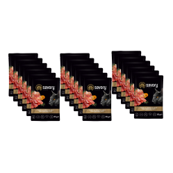 SAVORY SASZETKA DLA STERYLIZOWANEGO KOTA Z INDYKIEM I MARCHEWKĄ W GALARECIE 18x85G