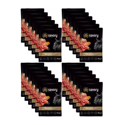 SAVORY SASZETKA DLA STERYLIZOWANEGO KOTA Z INDYKIEM I MARCHEWKĄ W GALARECIE 24x85G