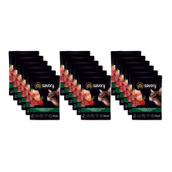 SAVORY SASZETKA DLA DOROSŁEGO KOTA Z JAGNIĘCINĄ I BURAKAMI W SOSIE 18x85G