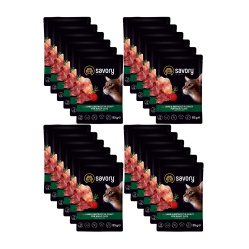 SAVORY SASZETKA DLA DOROSŁEGO KOTA Z JAGNIĘCINĄ I BURAKAMI W SOSIE 24x85G