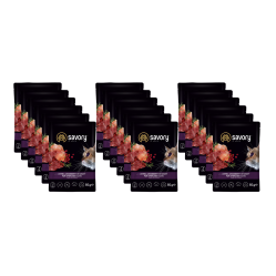 SAVORY SASZETKA DLA STERYLIZOWANEGO KOTA Z JAGNIĘCINĄ I ŻURAWINĄ W SOSIE 18x85G