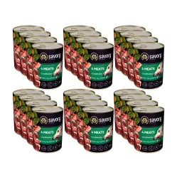 SAVORY KARMA MOKRA O SMAKU 4 MIĘS DLA WYBREDNYCH PSÓW WSZYSTKICH RAS 24x400 G