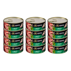SAVORY PASZTET 4 MIĘSA DLA WYBREDNYCH PSÓW WSZYSTKICH RAS 12x100G